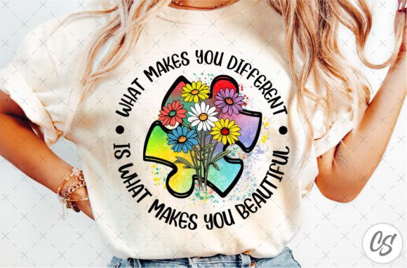 What makes you different is what makes you beautiful Autism puzzle