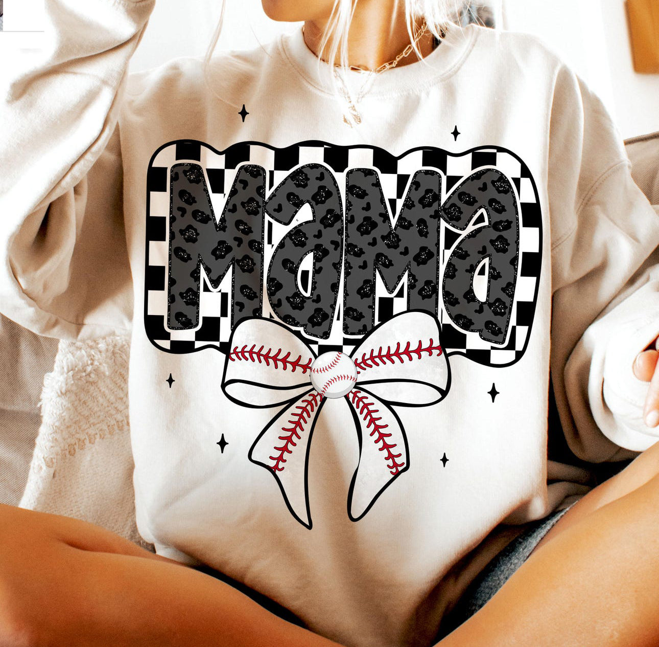 Mama Baseball Bow