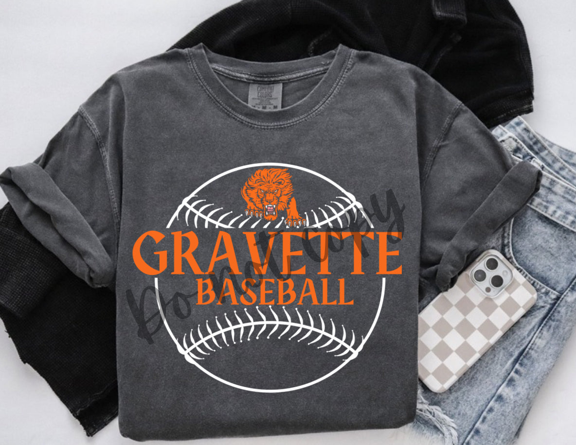 Gravette Baseball Ball Outlined