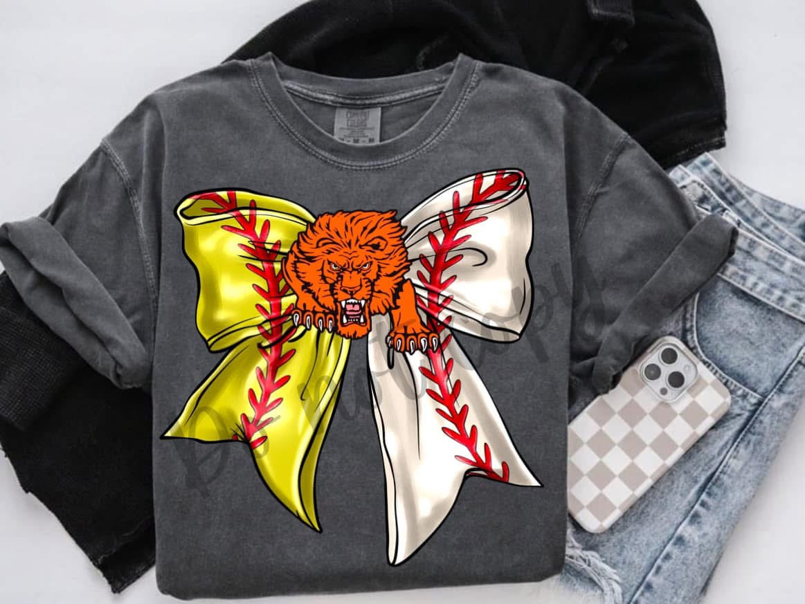 Lion Softball Baseball Bow