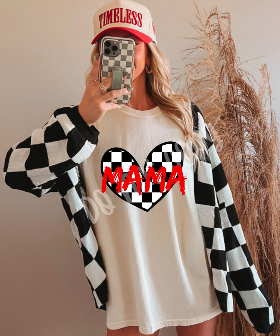 Mama checkered heart valentine