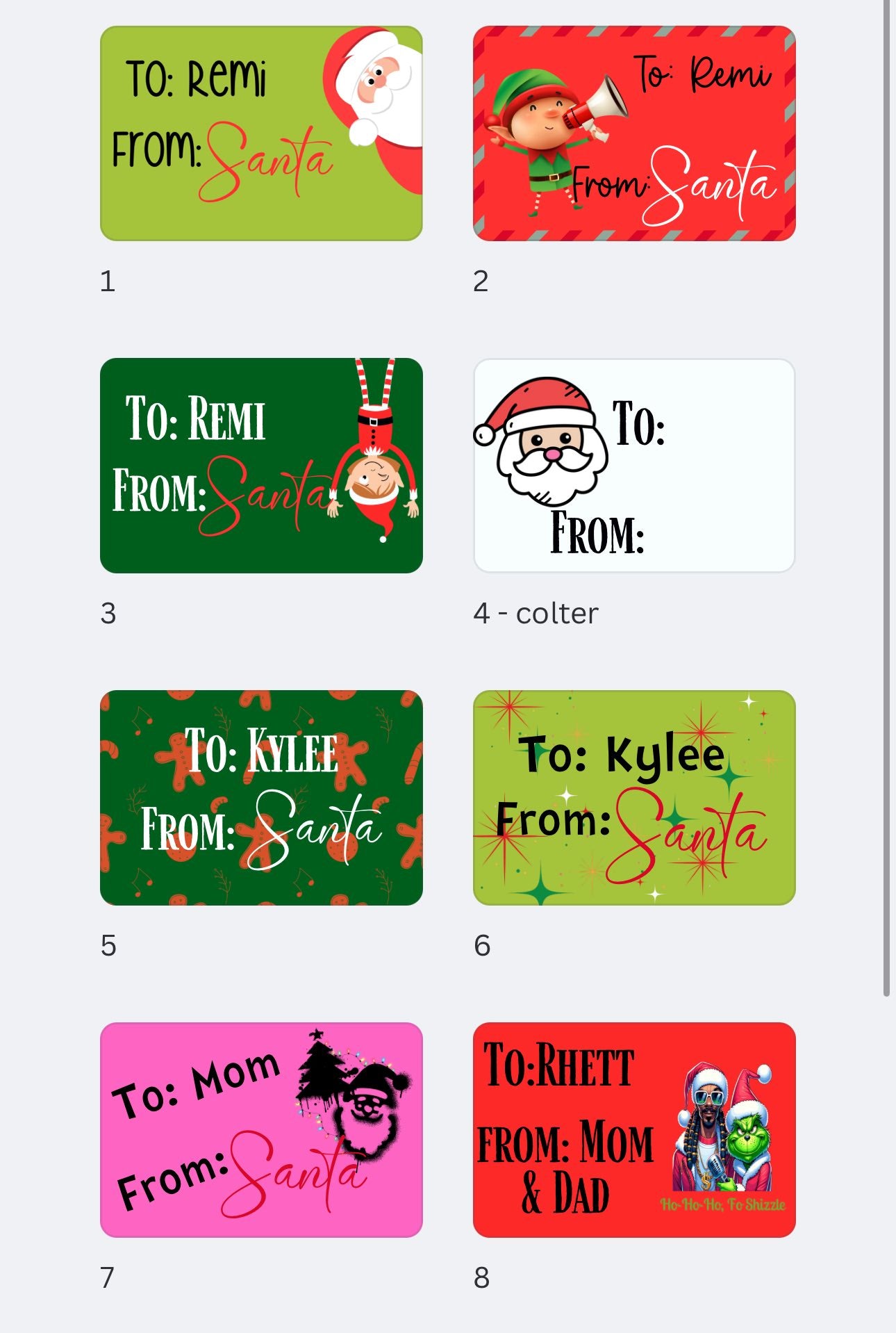 Christmas Sticker Labels