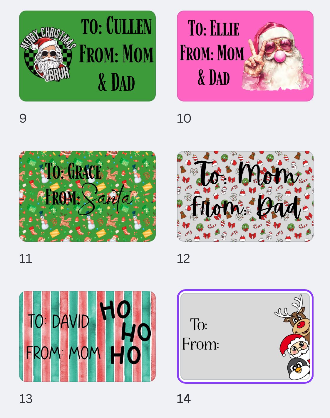 Christmas Sticker Labels