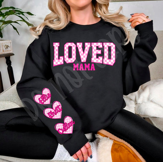 Loved mama checkered valentine