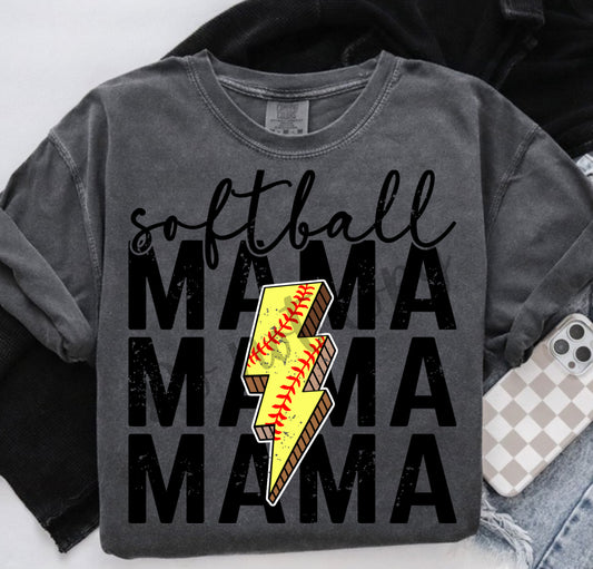Softball Mama Lightning Bolt