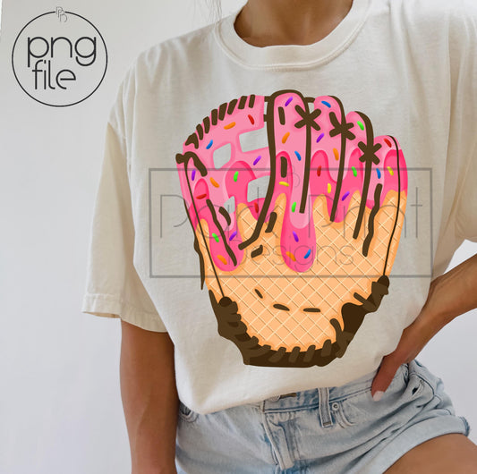 Baseball Glove Drip Pink