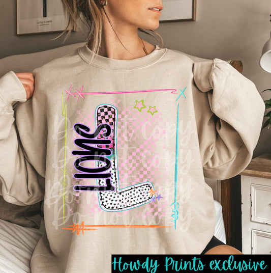 lions colorful PRINT ONLY