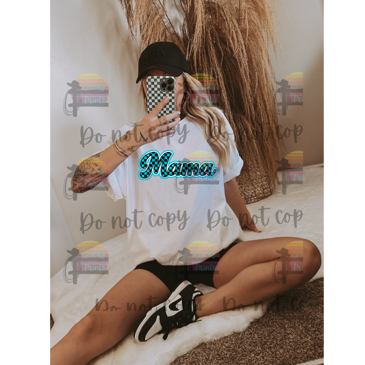 Turquoise Checkered Mama