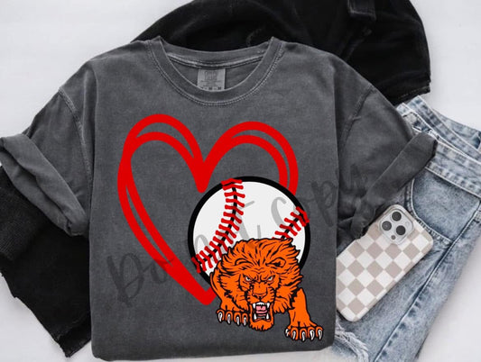 Heart Baseball Lions