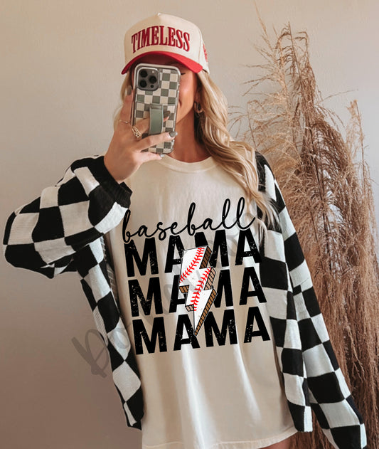 Baseball Mama Lightning Bolt
