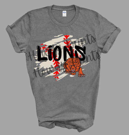 Torn Baseball Lions